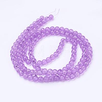 Spray Painted Crackle Glass Beads Strands CCG-Q001-6mm-12-1