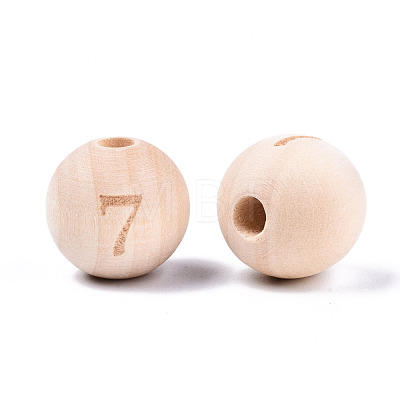 Unfinished Natural Wood European Beads WOOD-S045-141A-7-1