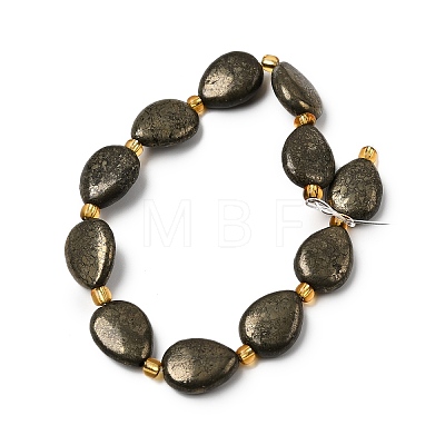 Natural Pyrite Beads Strands G-Z131-B01-01-1