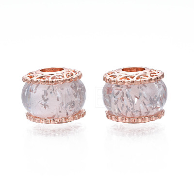 Rack Plating Alloy European Beads MPDL-N039-199-01RG-1