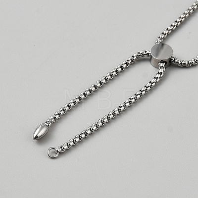 Stainless Steel Box Chain Slider Bracelet Makings BJEW-WH0012-86P-1