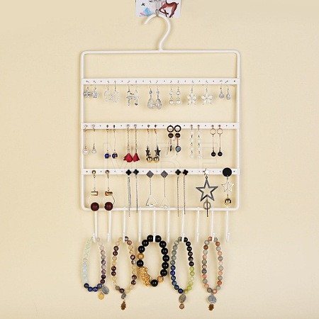 Rectangle Wall-mounted Iron Jewelry Display Rack PW-WG80889-11-1