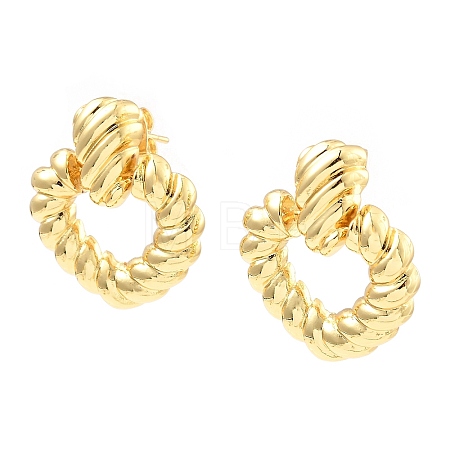 Rack Plating Brass Dangle Stud Earrings EJEW-M223-14G-1