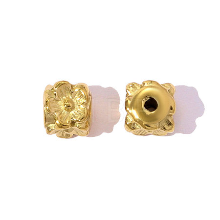 304 Stainless Steel Flower Beads STAS-OY007-76G-1