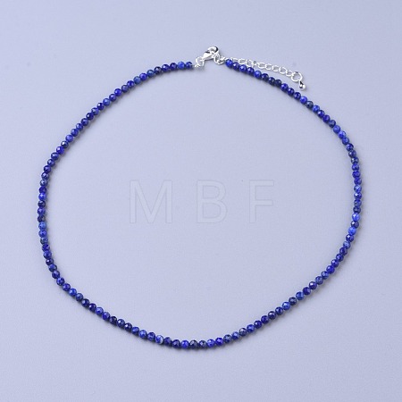 Natural Lapis Lazuli Beaded Necklaces NJEW-K114-B-A06-1