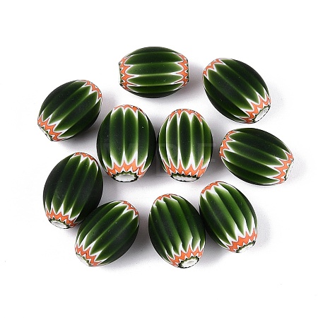 Handmade Millefiori Glass Barrel Beads LA-N002-23D-1