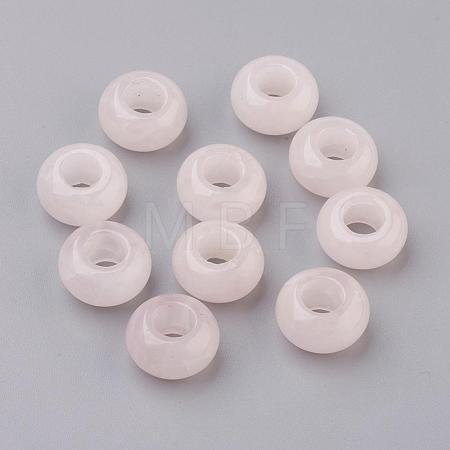 Natural Rose Quartz European Beads G-G740-14x8mm-08-1