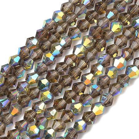 Electroplate Transparent Glass Beads Strands EGLA-K015-18L-1