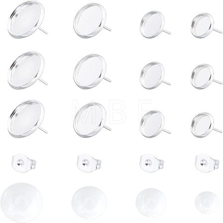 104Pcs DIY 304 Stainless Steel Stud Earring Making Kits DIY-UN0002-50S-1