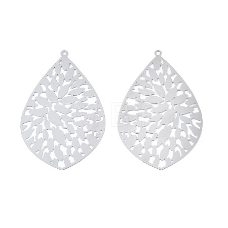 Non-Tarnish 201 Stainless Steel Filigree Big Pendants STAS-S118-050-1