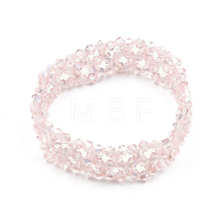 Bling Glass Beaded Stretch Bracelet BJEW-N018-03-08-1