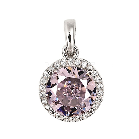 925 Sterling Silver Pave Cubic Zirconia Pendants STER-C015-01C-02-1