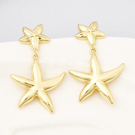 Brass Dangle Earrings EJEW-D352-06G-04-1