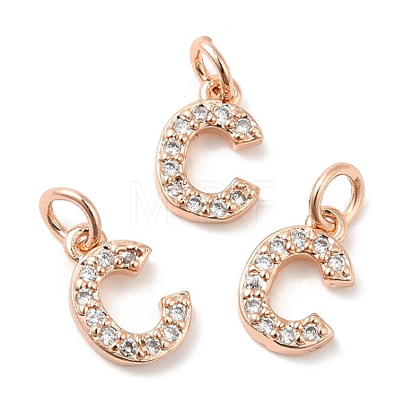 Brass Micro Pave Grade AAA Cubic Zirconia Charms LS-ZIRC-P067-11RG-C-NR-1