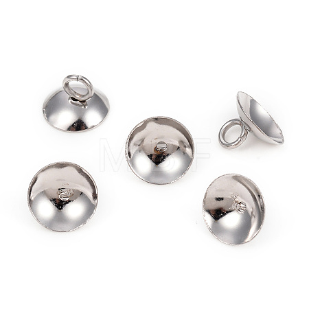 201 Stainless Steel Bead Cap Pendant Bails STAS-L244-27A-P-1