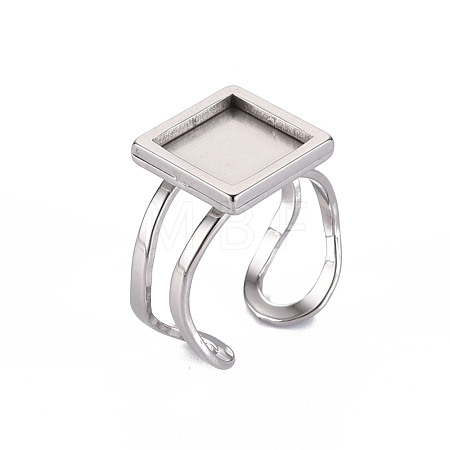 Non-Tarnish 201 Stainless Steel Cuff Pad Ring Settings X-STAS-S080-041A-P-1