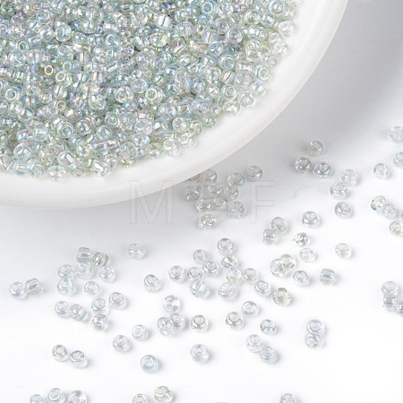 Round Transparent Colors Rainbow Glass Seed Beads X-SEED-A007-2mm-161-1
