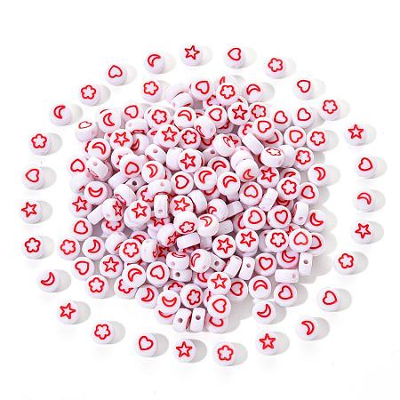 White Opaque Acrylic Beads MACR-YW0001-19D-1