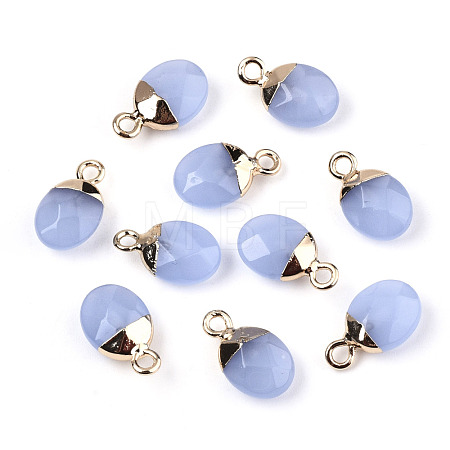 Faceted Glass Charms GLAA-N040-007B-1