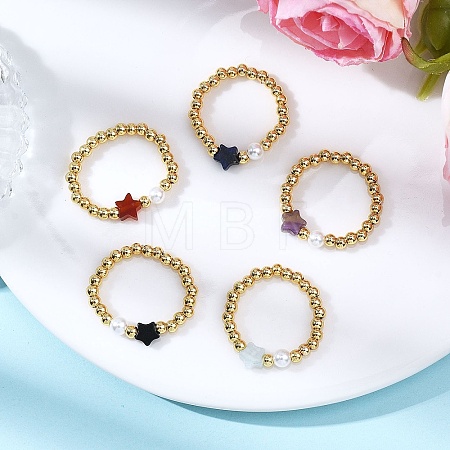 Gemstone Finger Rings RJEW-JR00959-1