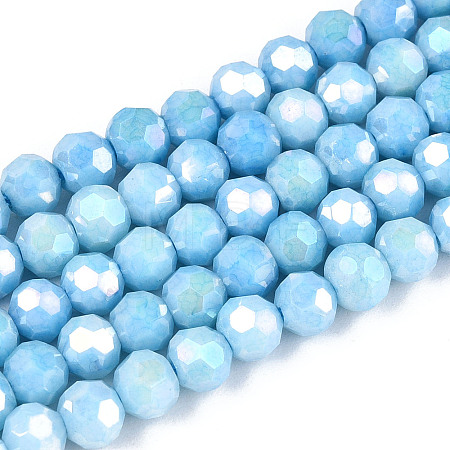 Anti-Tarnish Electroplate Glass Beads Strands EGLA-T021-4mm-15-10-1
