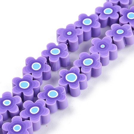 Handmade Flower Polymer Clay Beads Strands CLAY-M003-07D-1