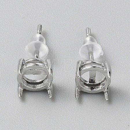 925 Sterling Silver Stud Earring Findings STER-WH0005-22-1