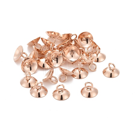 201 Stainless Steel Bead Cap Pendant Bails STAS-L244-27A-RG-1