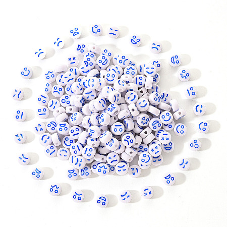 White Opaque Acrylic Beads MACR-YW0001-20C-1