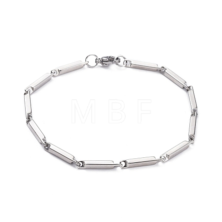 Tarnish Resistant Unisex 201 Stainless Steel Bar Link Chain Bracelets BJEW-L637-42B-P-1