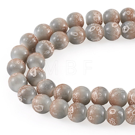 1 Strand Baking Paint Glass Beads Strands DGLA-TADJ0001-02E-1