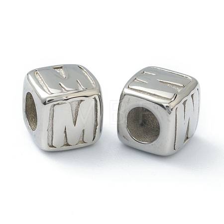 Tarnish Resistant 304 Stainless Steel European Beads STAS-H145-01M-P-1
