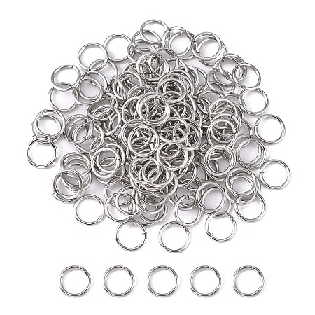 Tarnish Resistant 304 Stainless Steel Saw Cut Open Jump Rings STAS-N015-04-8x0.9mm-1
