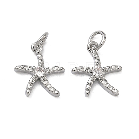 Brass Micro Pave Clear Cubic Zirconia Pendants KK-H256-14P-1