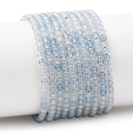 Natural Aquamarine Beads Strands G-H358-A11-3mm-01-1