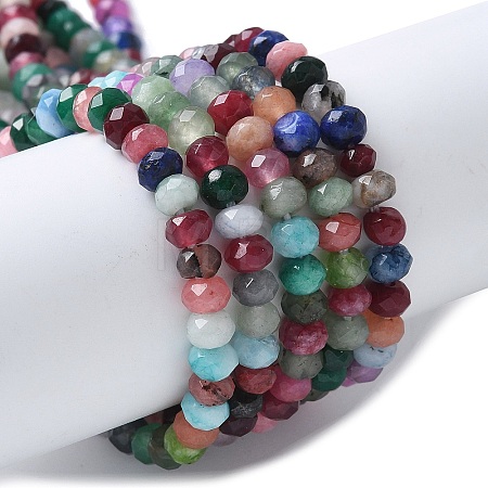 Dyed Natural Malaysia Jade Rondelle Beads Strands G-E316-2x4mm-55-1