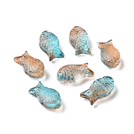Transparent Spray Painted Glass Beads X1-GLAA-I050-10D-1