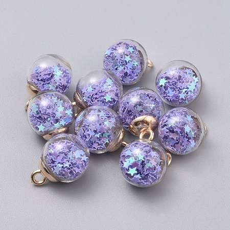 Transparent Glass Globe Pendants GLAA-TAC0002-I08-1