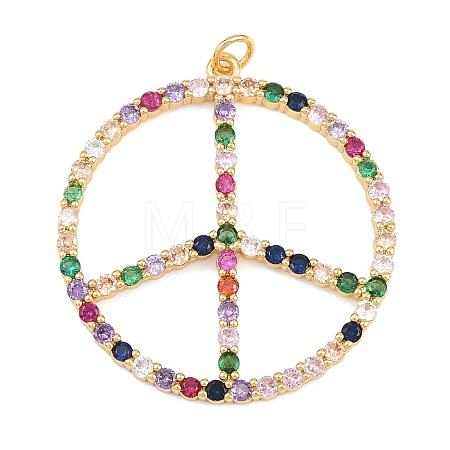 Brass Micro Pave Cubic Zirconia Pendants KK-L275-56G-02B-1
