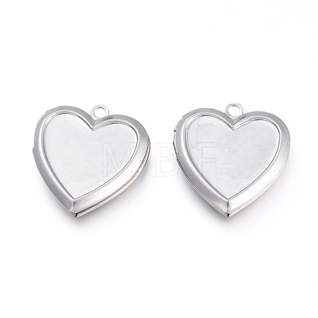 Non-Tarnish 304 Stainless Steel Locket Pendants STAS-K192-09P-1