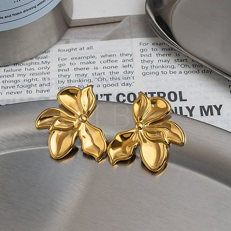 Valentine's Day 304 Stainless Steel Stud Earrings for Women EJEW-K302-12G-1