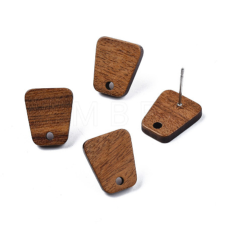 Walnut Wood Stud Earring Findings X-MAK-N032-017-1