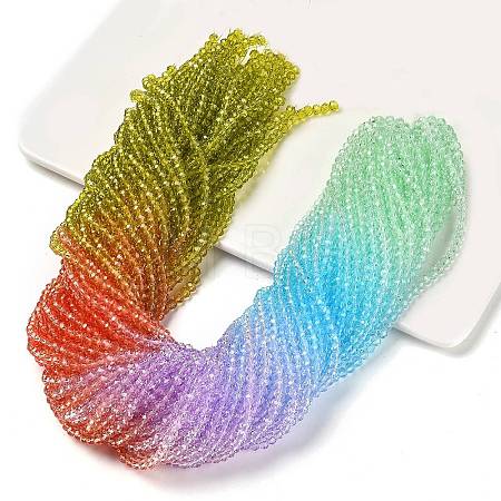 Transparent Painted Glass Beads Strands X1-DGLA-A034-T4mm-A12-1