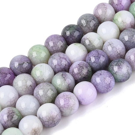 Opaque Ombre Effect Dyed Glass Beads Strands GLAA-Q106-04A-13-1