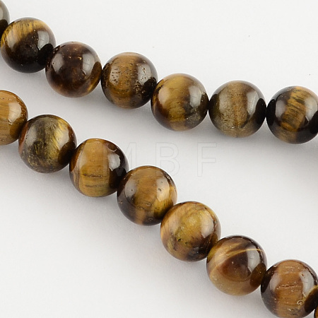 Natural Tiger Eye Round Bead Strands X-G-R200-8mm-1