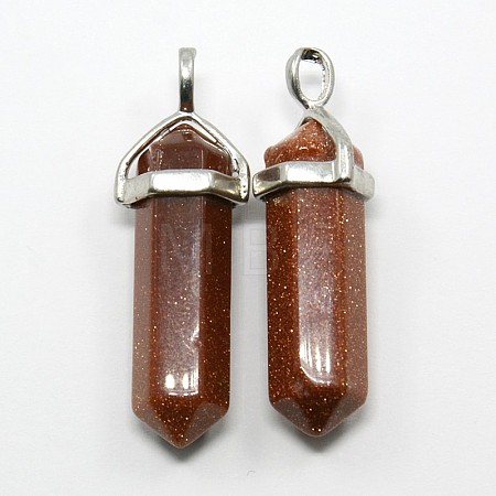 Synthetic Goldstone Double Terminated Pointed Pendants G-N0037-01-1