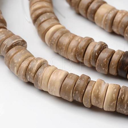 Dyed Natural Coconut Disc Bead Strands COCB-O003-07H-1