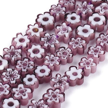 Handmade Millefiori Glass Bead Strands X-LAMP-J035-6mm-10-1
