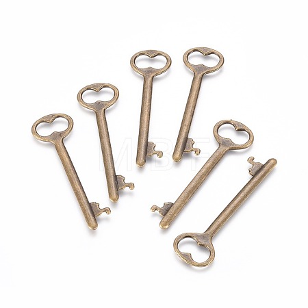 Tibetan Style Zinc Alloy Key Big Pendants EA11911Y-AB-1