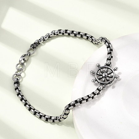304 Stainless Steel Link Bracelets STAS-H263-28AS-1